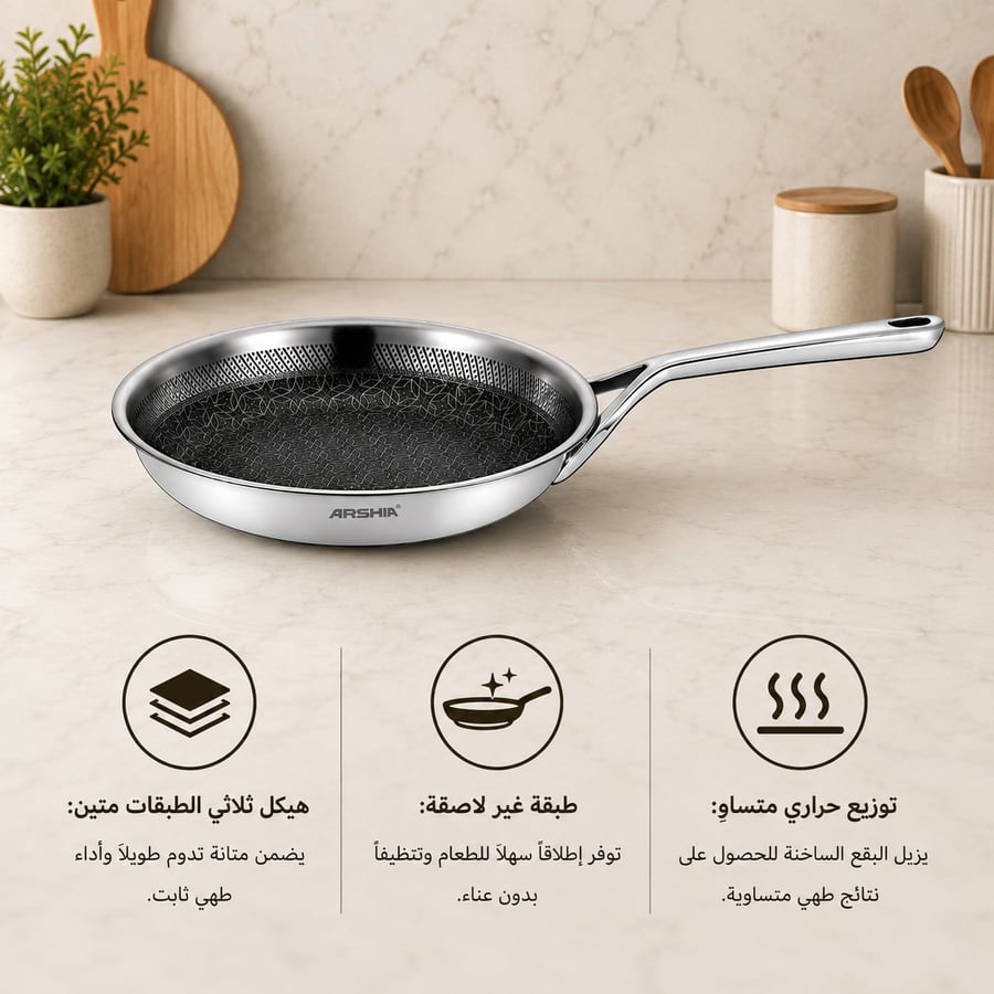 طاوة 24 سم غير قابلة للالتصاق