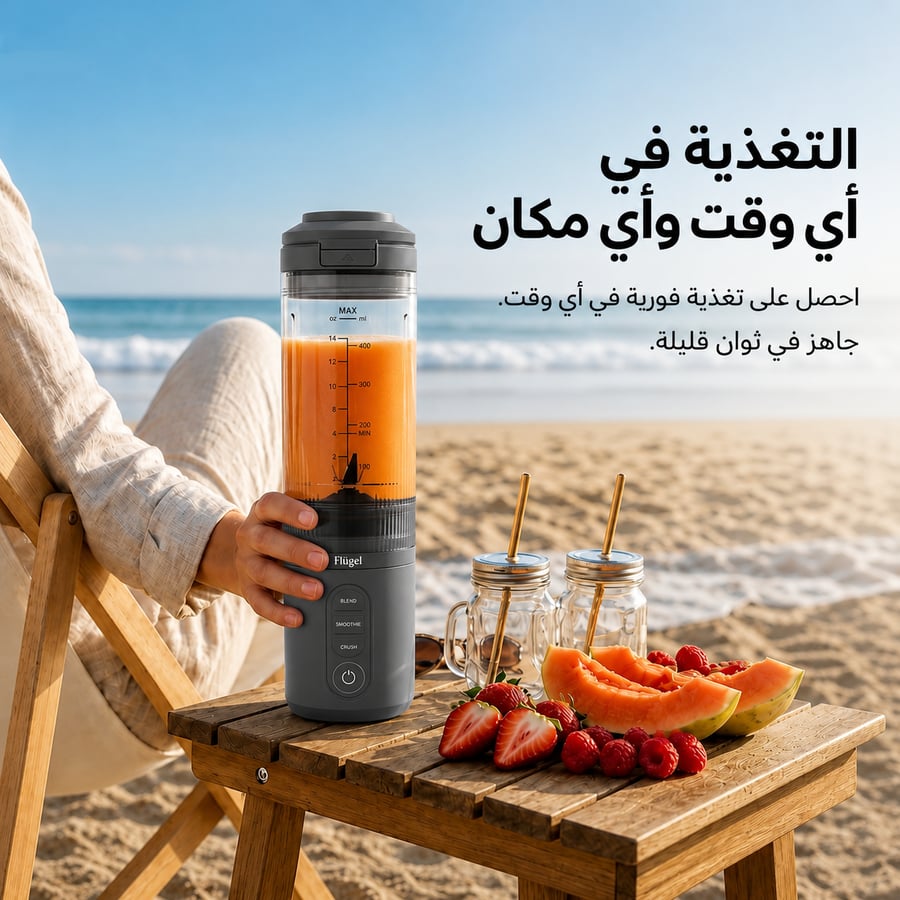 خلاط متنقل شحن Type-C - رمادي