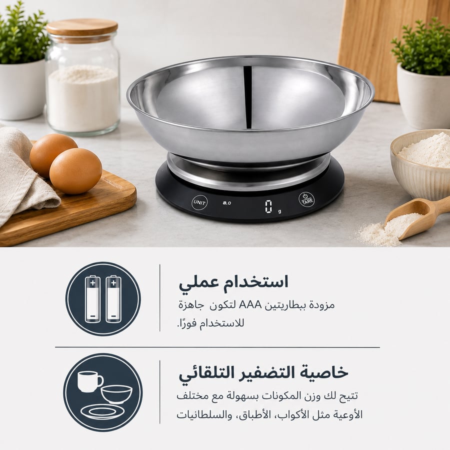 ميزان مطبخ أرشيا ديجيتال مع صحن ستانلس ستيل