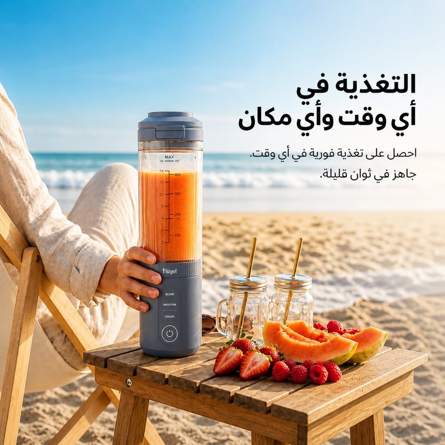 خلاط متنقل شحن Type-C - ازرق