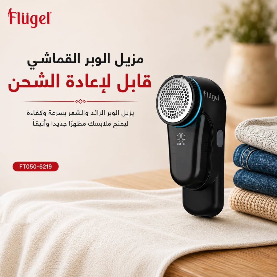 مزيل وبر كهربائي فلوجل قابل لإعادة الشحن
