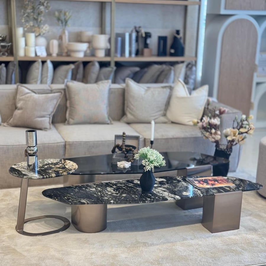 طقم طاولات بتصميم عصري فاخر يجمع بين الأناقة والعملية3قطع