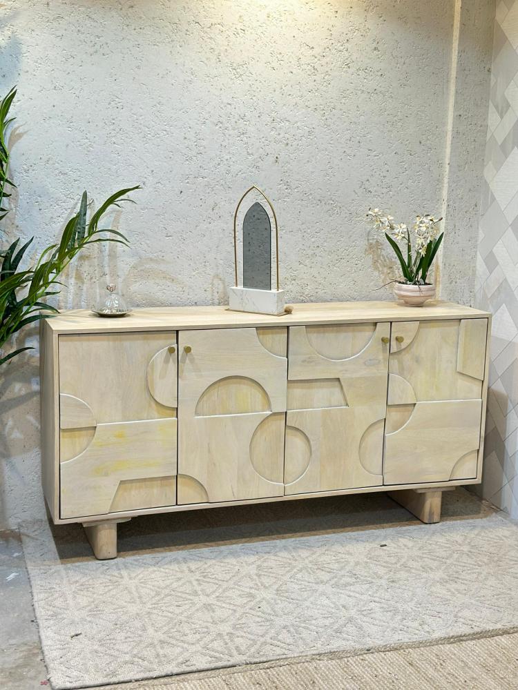 دولاب بوفيه  حشب بيج  160×80×40سم