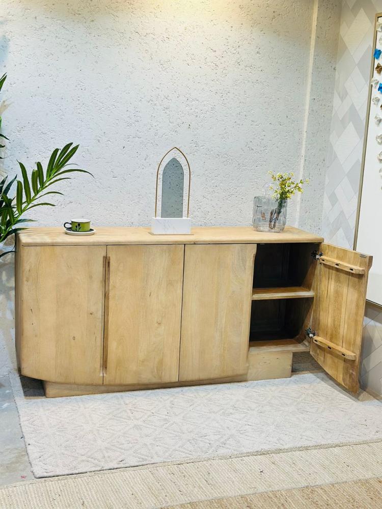دولاب بوفيه  حشب بيج خشبي160×40×80سم