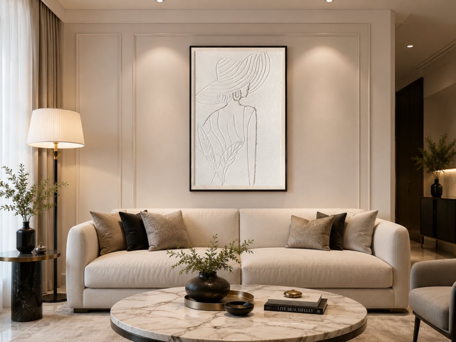 لوحة فنية مودرن بإطار أسود مقاس 100 × 150 سم