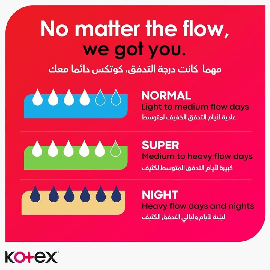 Maxi Super sanitary pack from Kotex 50 pads