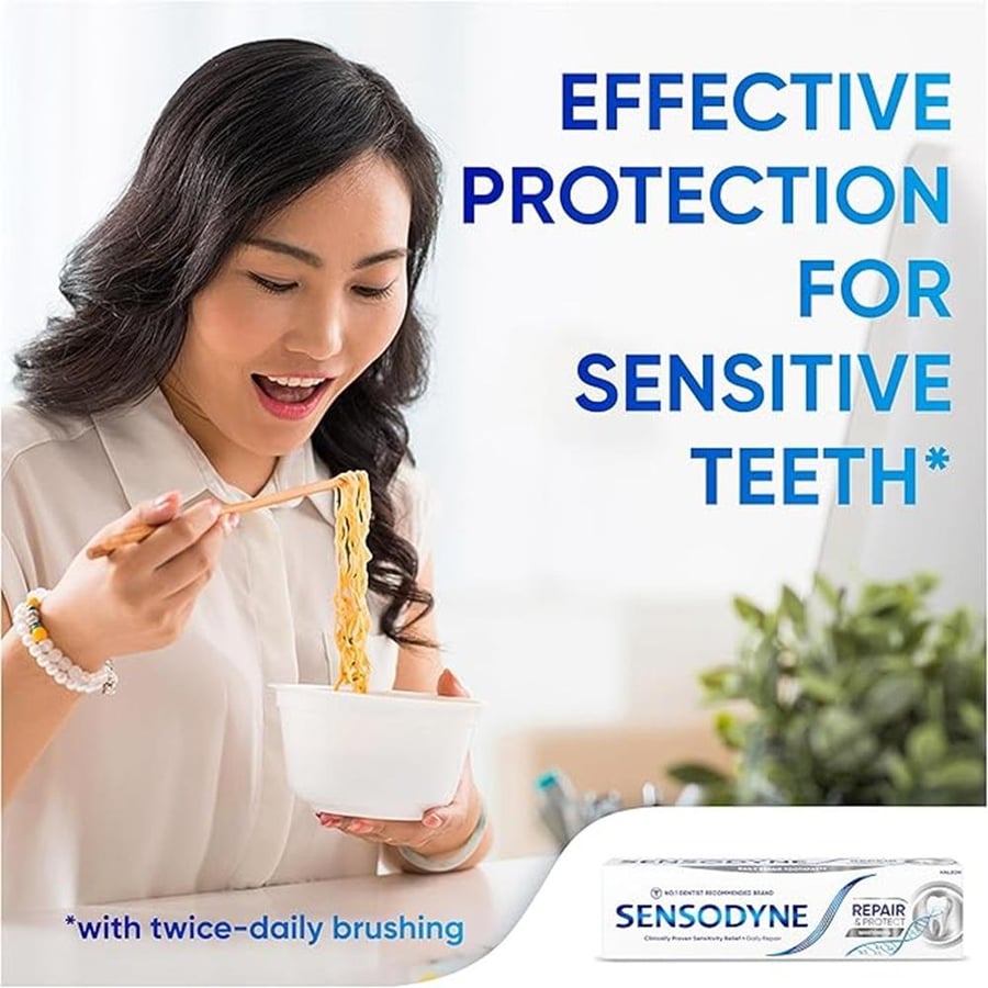 سنسوداين  معجون اسنان ترميم وحماية المطور مع التبيض - 75 مل Sensodyne