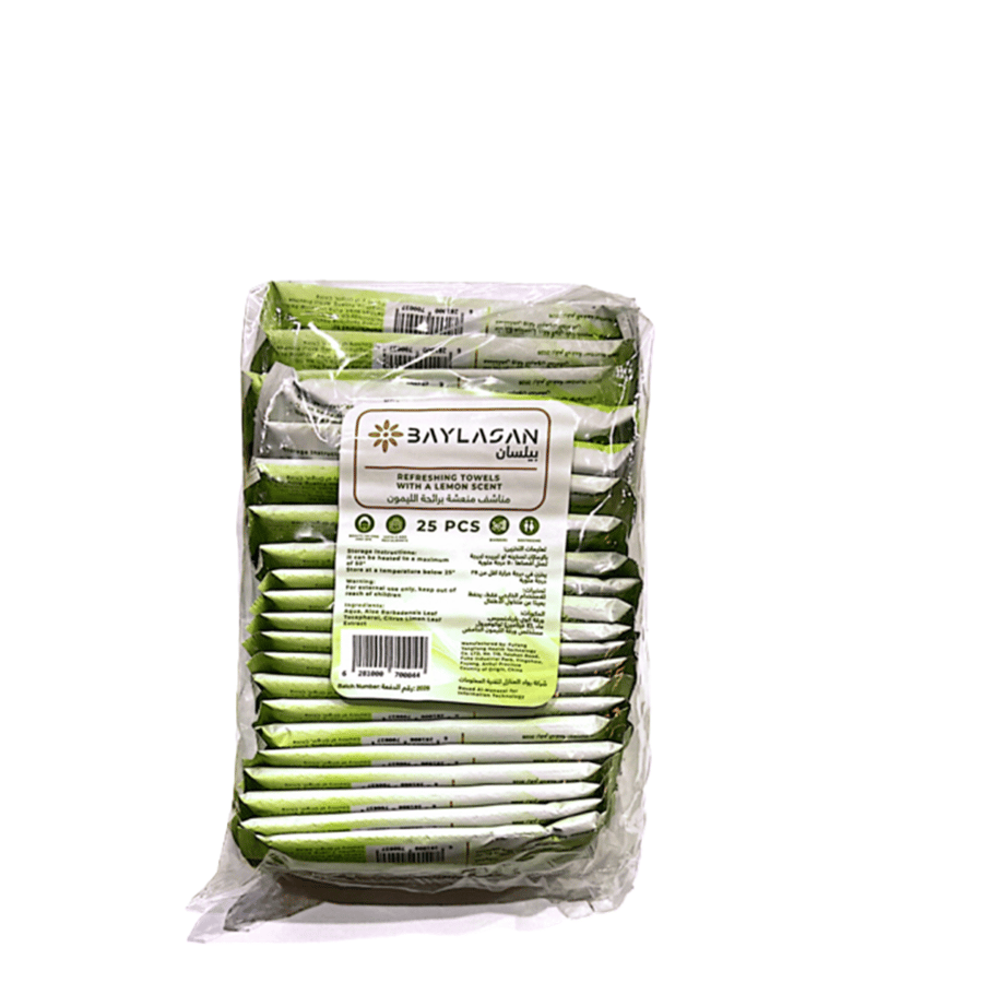 Bilsan towels, refreshing with aloe vera scent, 25 pieces