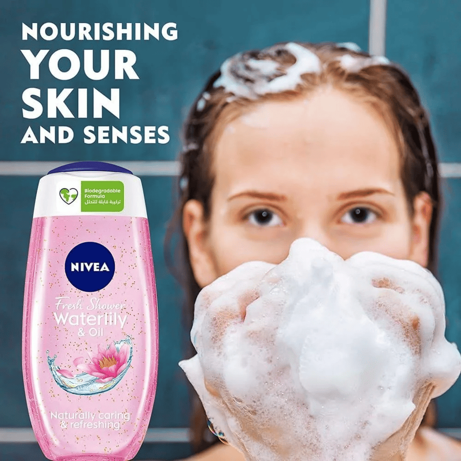 جل استحمام بالزيت ورائحة زنبق الماء من نيفيا - 250مل NIVEA