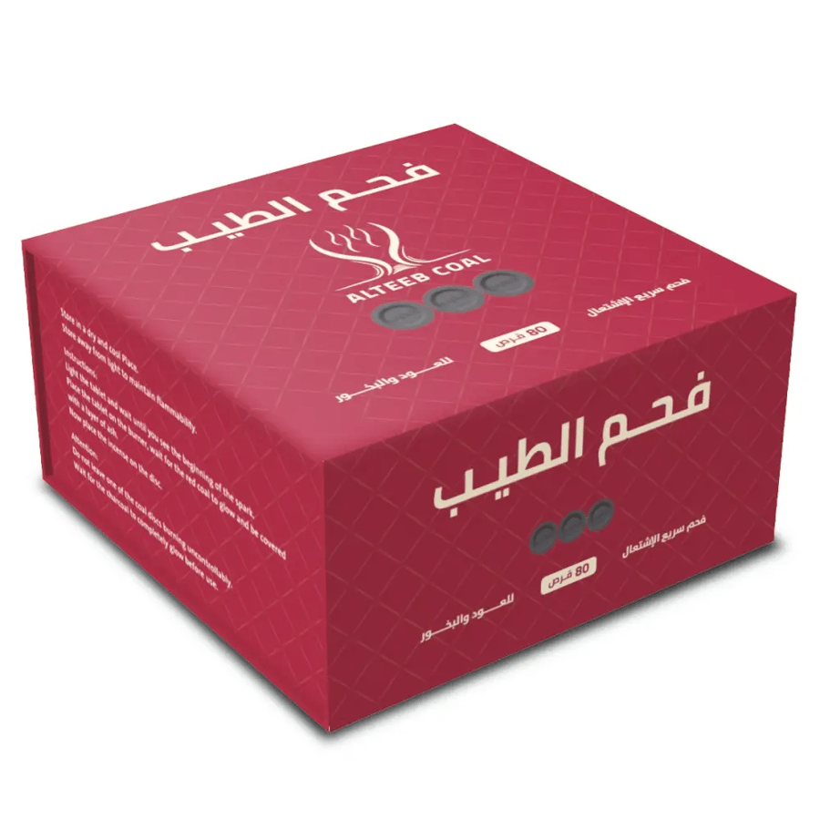 فحم الطيب سريع الاشتعال مخصص للعود والبخور 80 قرص