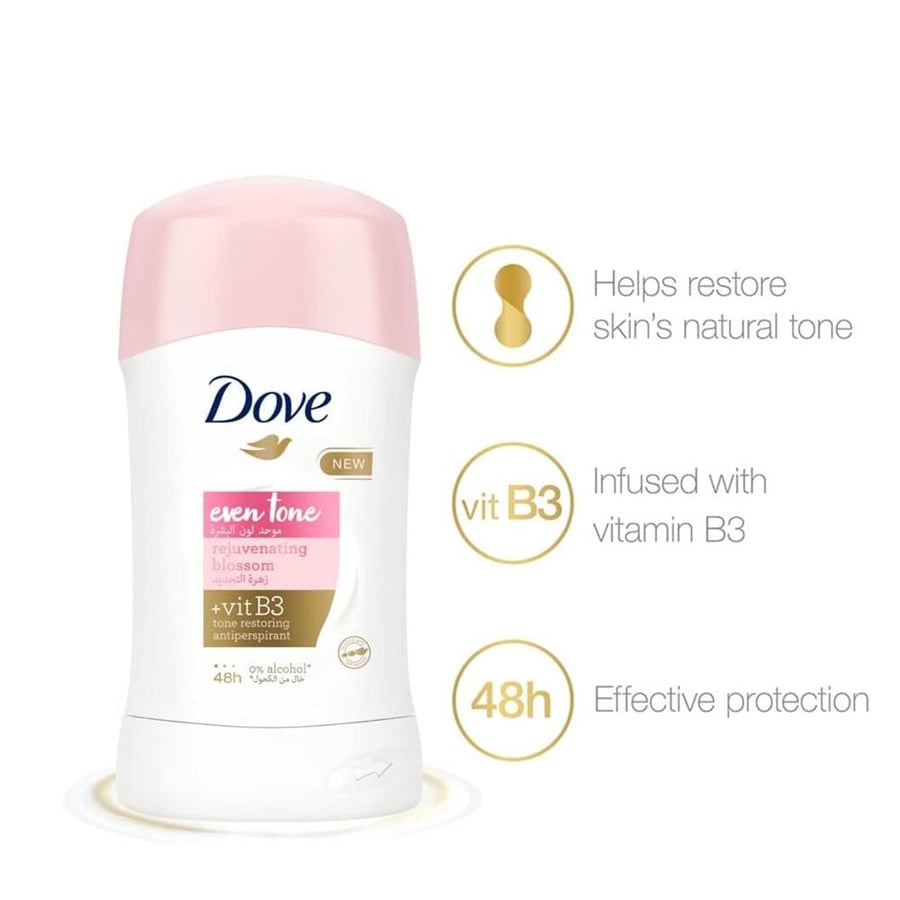 دوف مزيل عرق ستيك لنساء موحد لون البشرة بزهرة التجديد 40مل Dove