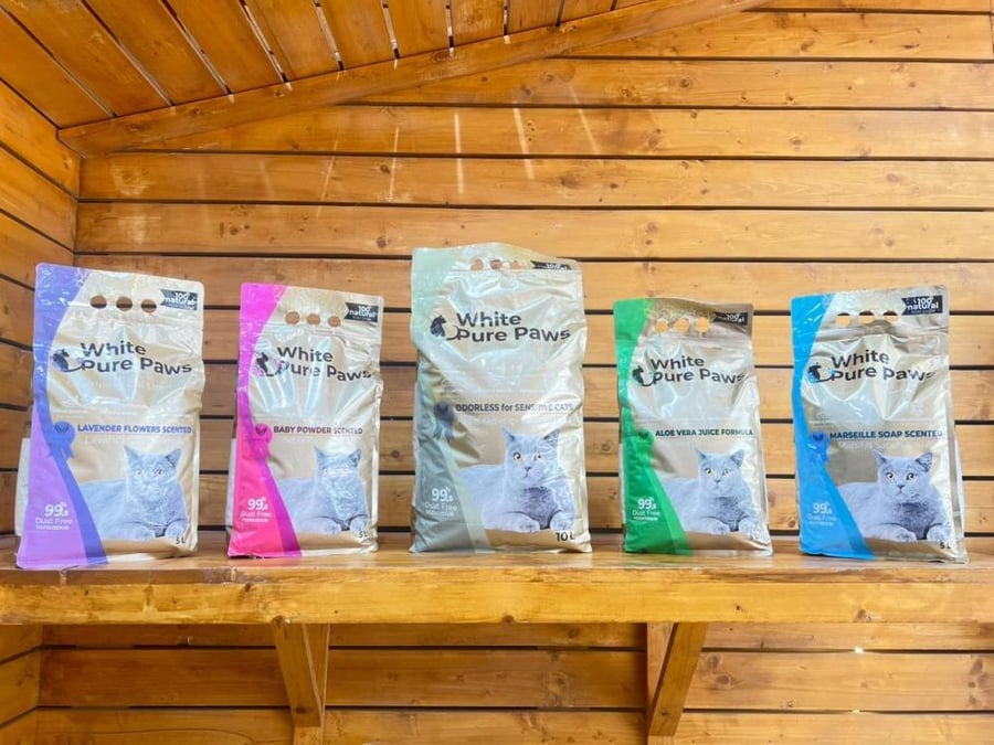 رمل  10 لتر white pure paws