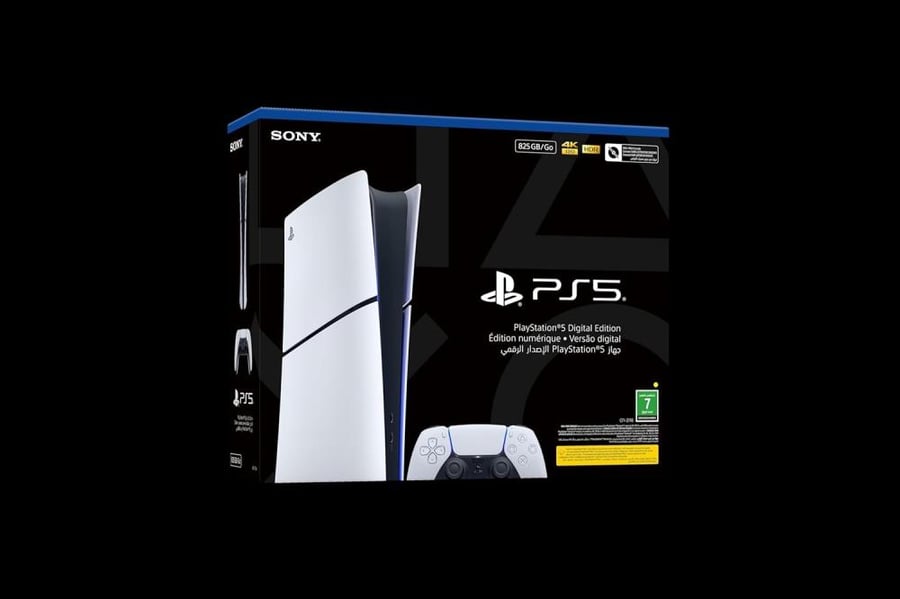 وحدة تحكم الإصدار الرقمي لجهاز PlayStation 5 (SLIM) - إصدار المملكة العربية السعودية، ضمان لمدة عامين من الشركة المصنعة