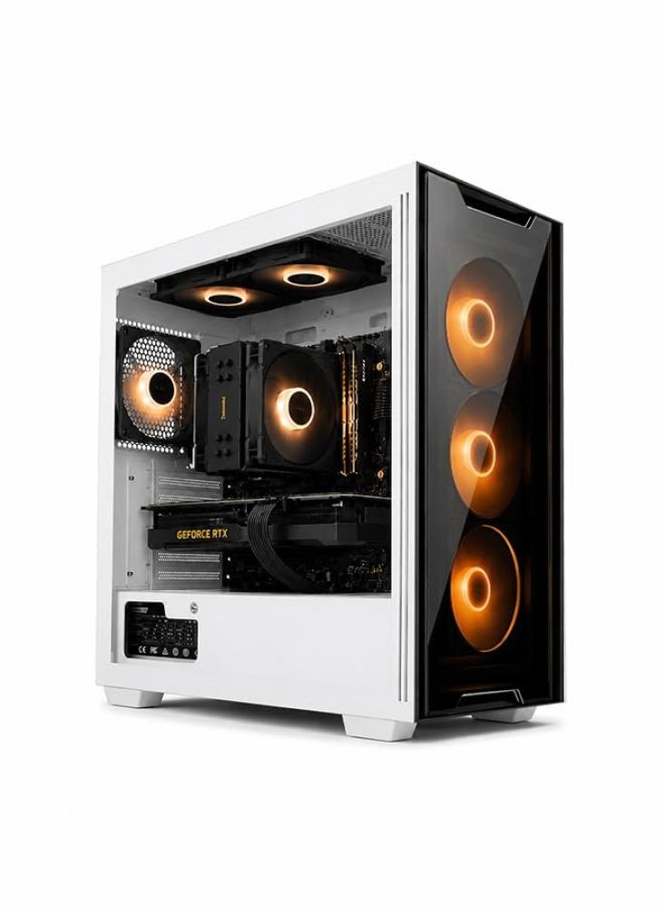 كمبيوتر ألعاب - معالج Intel Core i5-12400F / بطاقة رسومات NVIDIA RTX 4060 سعة 8 جيجابايت / ذاكرة RAM DDR4 بسرعة 3200 ميجاهرتز وسعة 16 جيجابايت / قرص SSD سعة 512 جيجابايت / هيكل أسود
