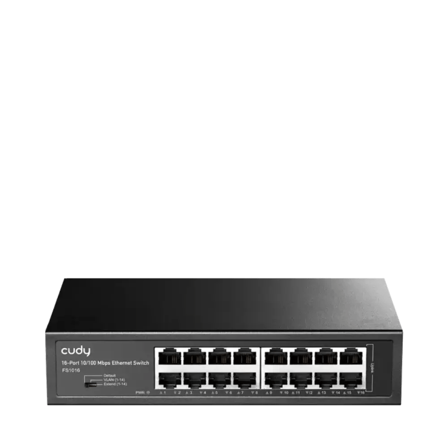 سويتش كودي FS1016 – 16 منفذ Fast Ethernet بسرعة 100 ميجابت للرف والمكاتب