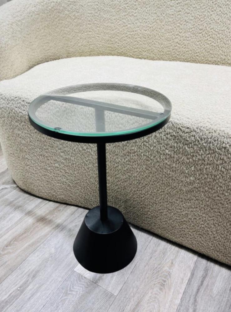 طاوله خدمه اسود سطح زجاج