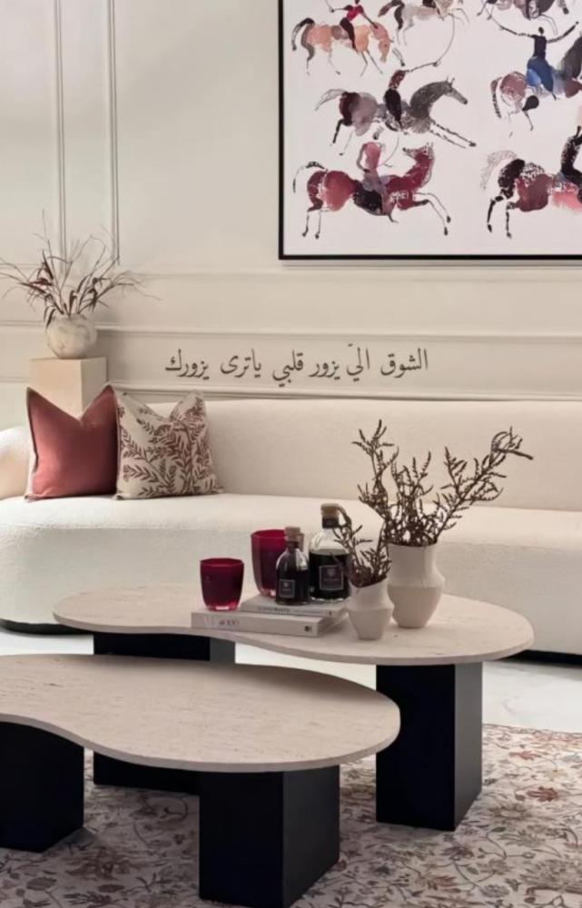طقم طاولات قطعتين خشبي