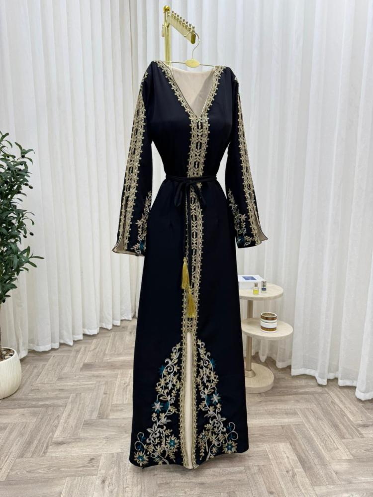 Evening dress black material Barbie + embroidery computer