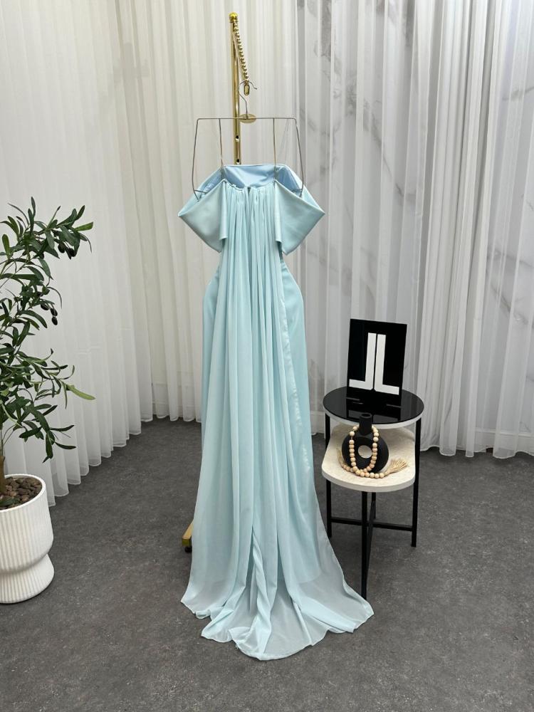 Blue evening dress Arabie Georgette + evening cost
