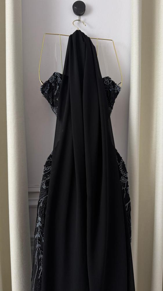 Evening dress black floral
