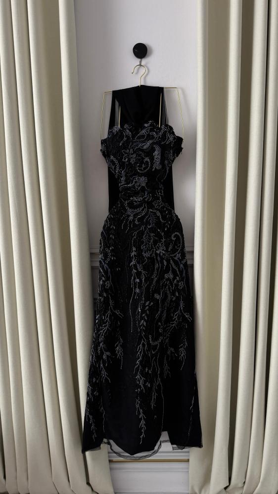 Evening dress black floral