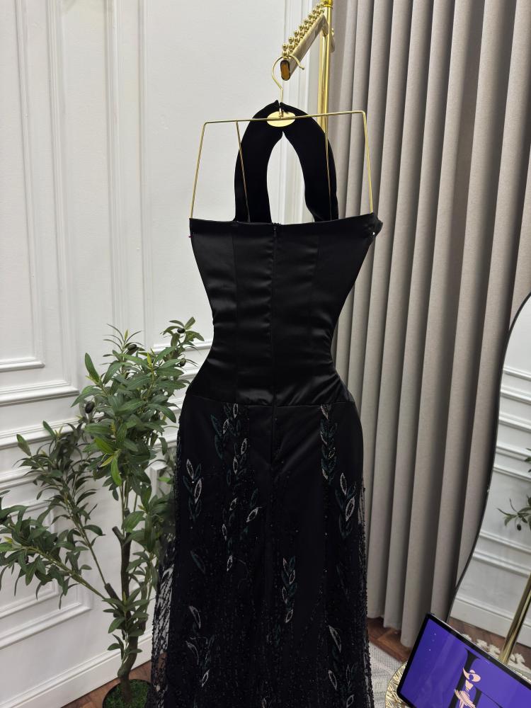 Evening dress black floral