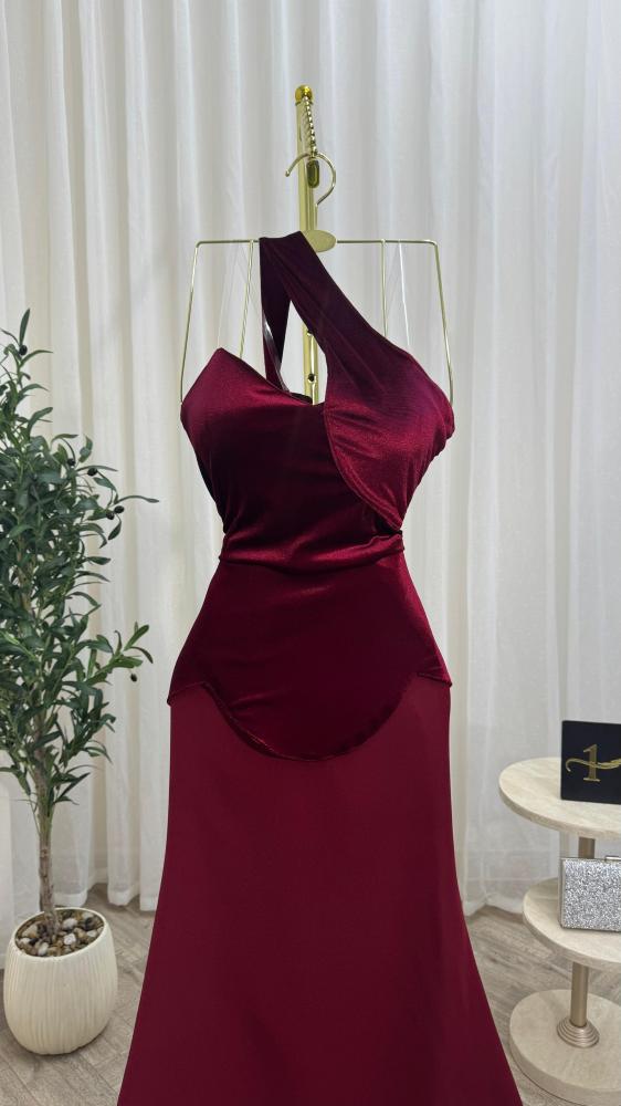 Evening dress, oud type, fabric: Barbie with velvet, available in two colors
