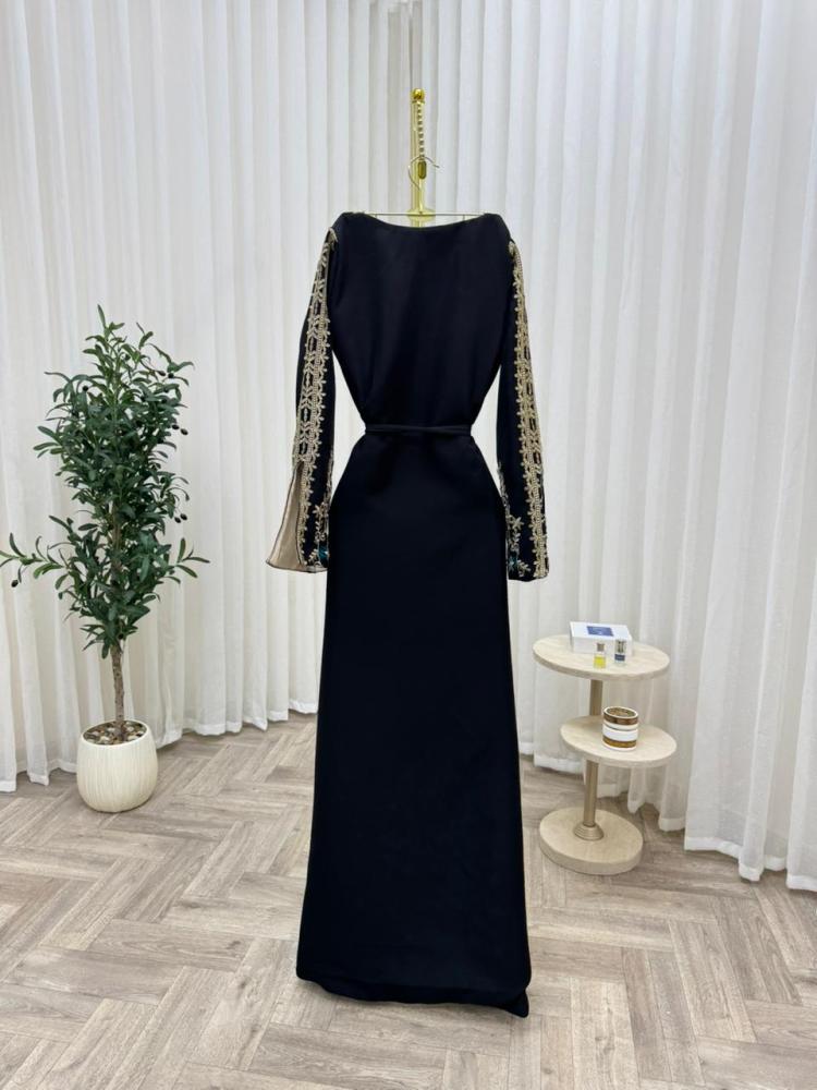 Evening dress black material Barbie + embroidery computer