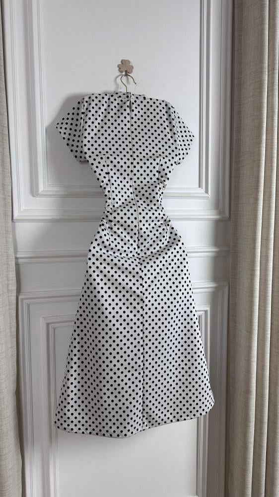 Feteet, evening, white, fabric, Barbie, dotted