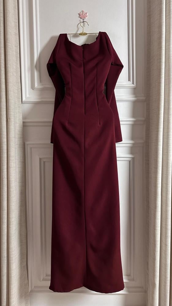 Red evening dress, Barbie fabric + Feteet Blisia
