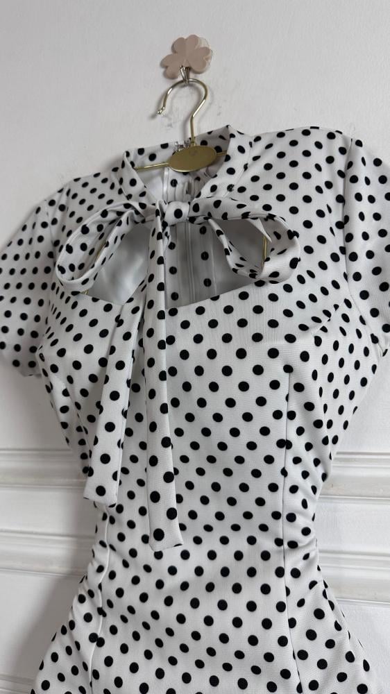 Feteet, evening, white, fabric, Barbie, dotted