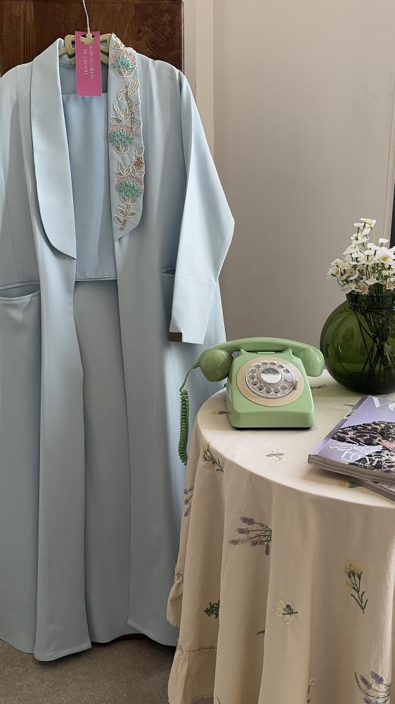 عباية رين | اللون الليبي بلو Baby Blue