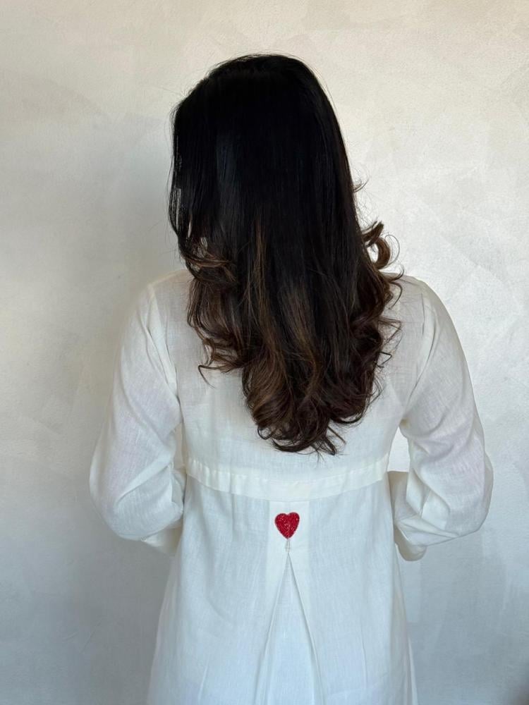 جلابية قطن بنقشة القلوب الحمراء Red heart shirt