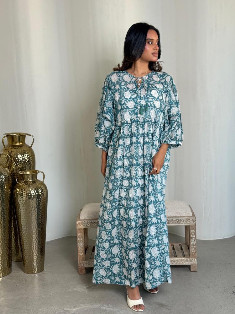 جلابية قطن كلوش أزرق Simple soul blue
