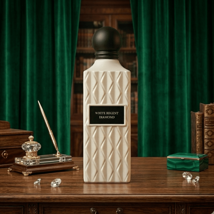 عطر وايت ريجنت دايموند بتصميم أنيق ورائحة فاخرة لجميع المناسبات من إبراهيم القرشي، بحجم 150 مل