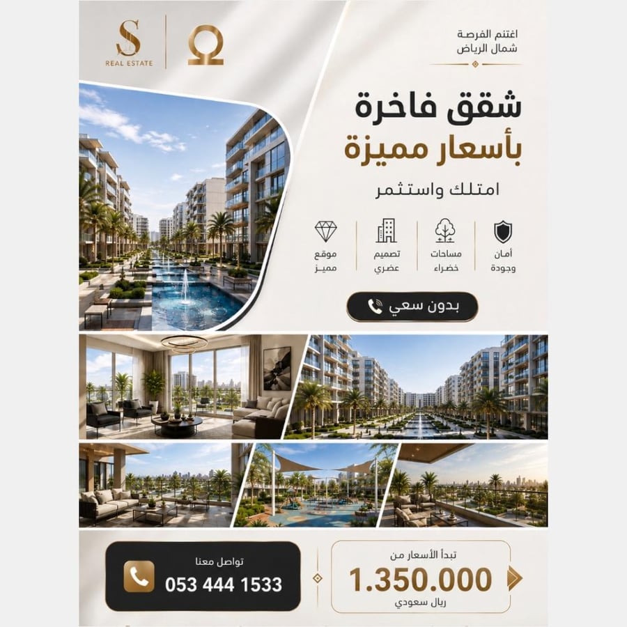 شقق فاخرة امتلك واستثمر شمال الرياض