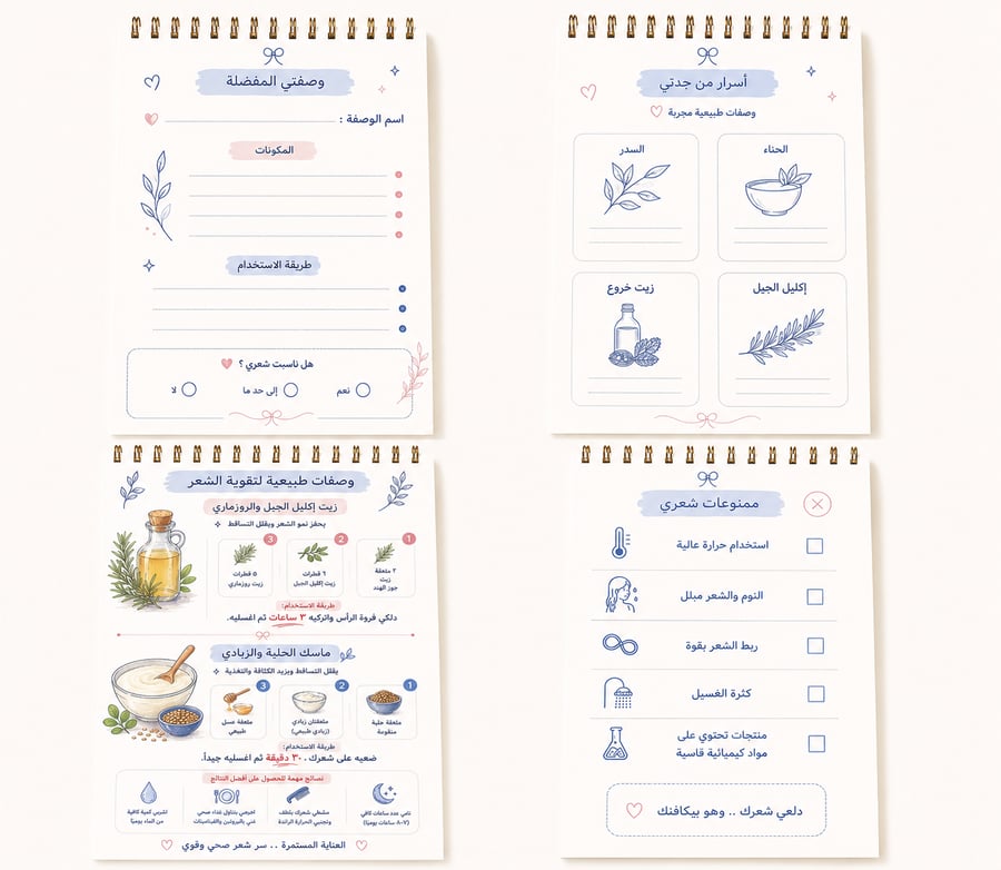مفكرة العناية بالشعر 💗