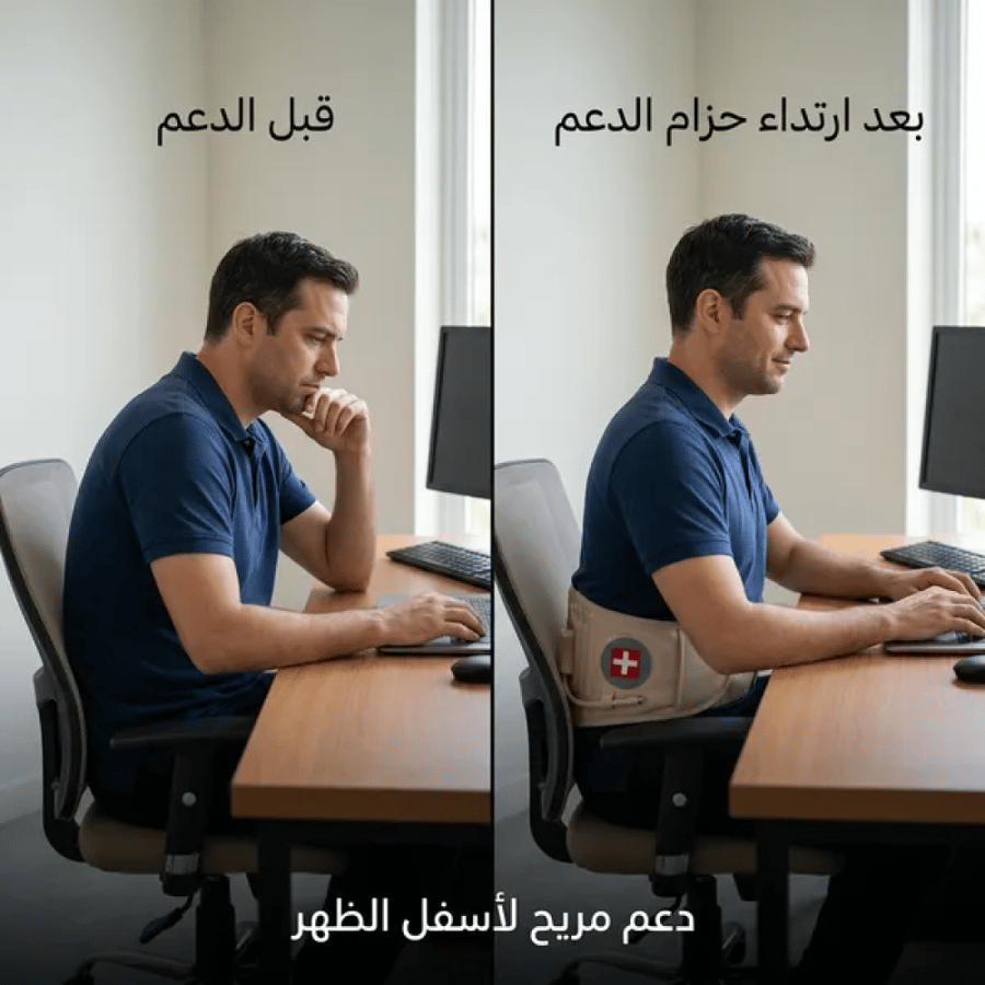 (الحزام الطبي الهوائي لفك الضغط عن الفقرات: الحل المبتكر لدعم أسفل الظهر وتخفيف الآلام فوراً (مقاس قابل للتعديل