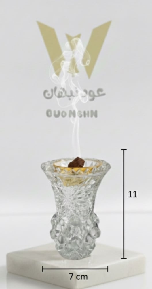 مبخرة كريستال زجاجية بتصميم الوردة