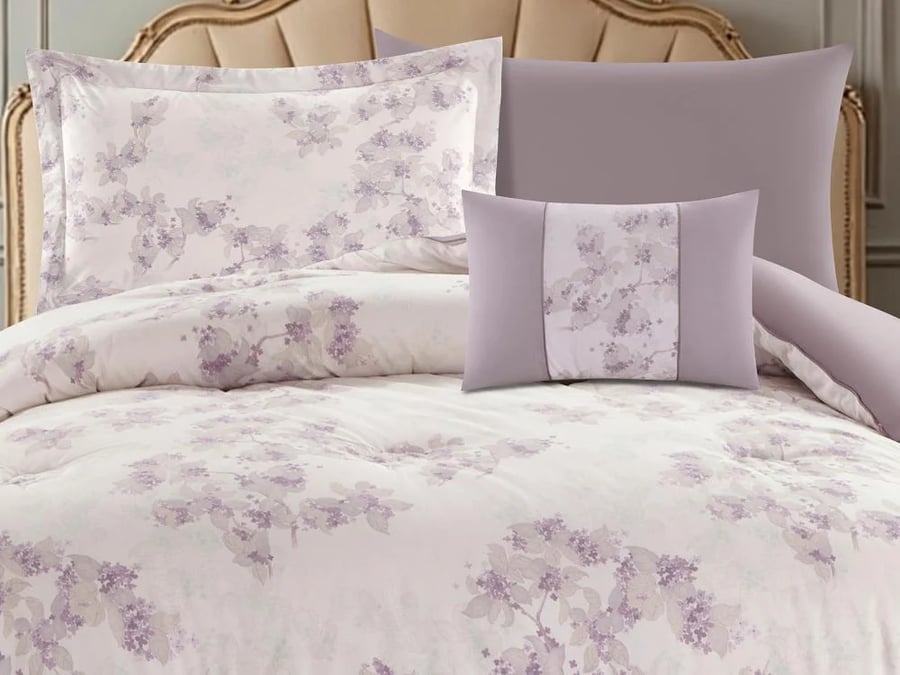 مفرش MILA قطن مشجر مودرن مفرد ونص - 140×200 سم - 6 قطع - T-G