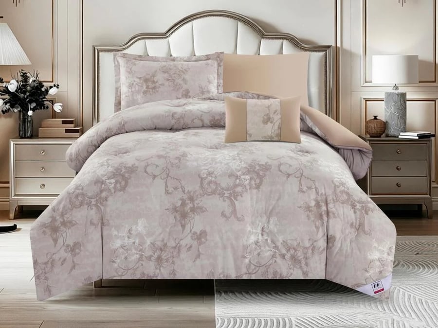 مفرش MILA قطن مشجر مودرن مفرد ونص - 140×200 سم - 6 قطع - T-A