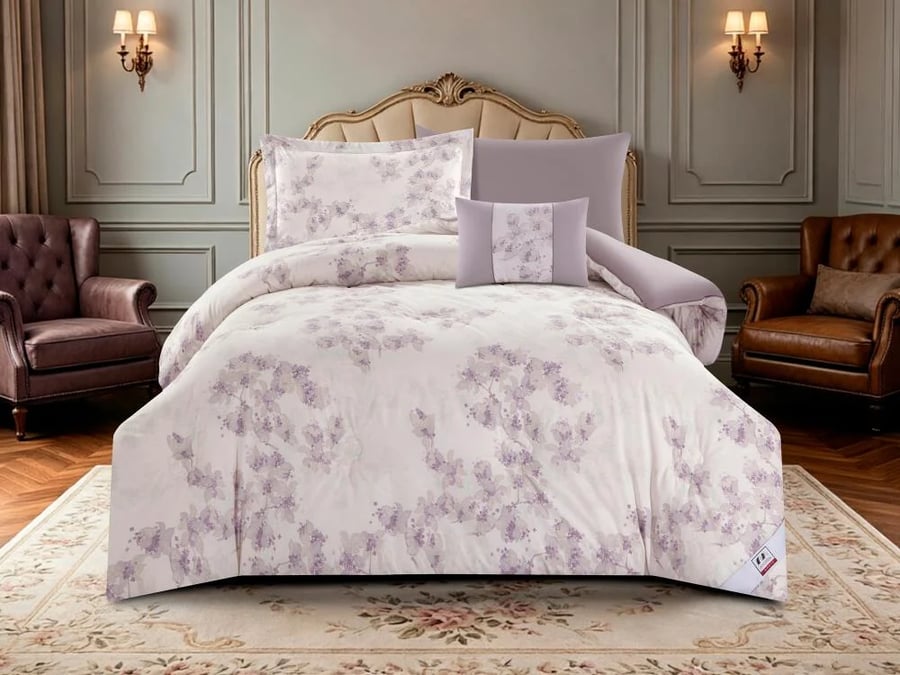 مفرش MILA قطن مشجر مودرن مفرد ونص - 140×200 سم - 6 قطع - T-G