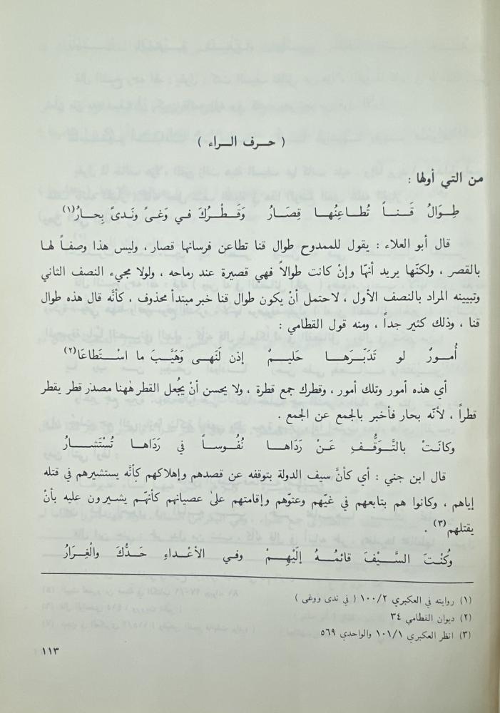 تفسير أبيات المعاني من شعر أبي الطيب المتنبي