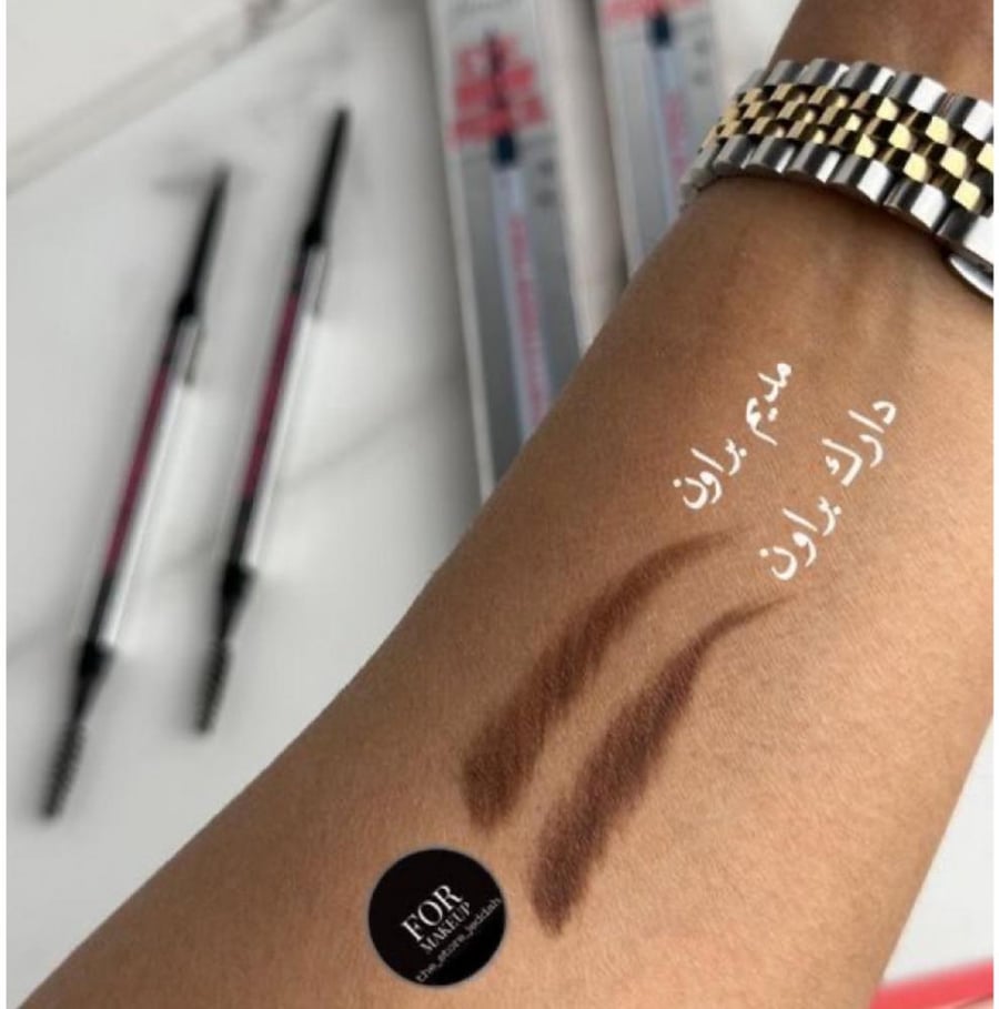 A replacement pen for eyebrow gel Dark Brown, new shape, and the brand is Real Beauty.