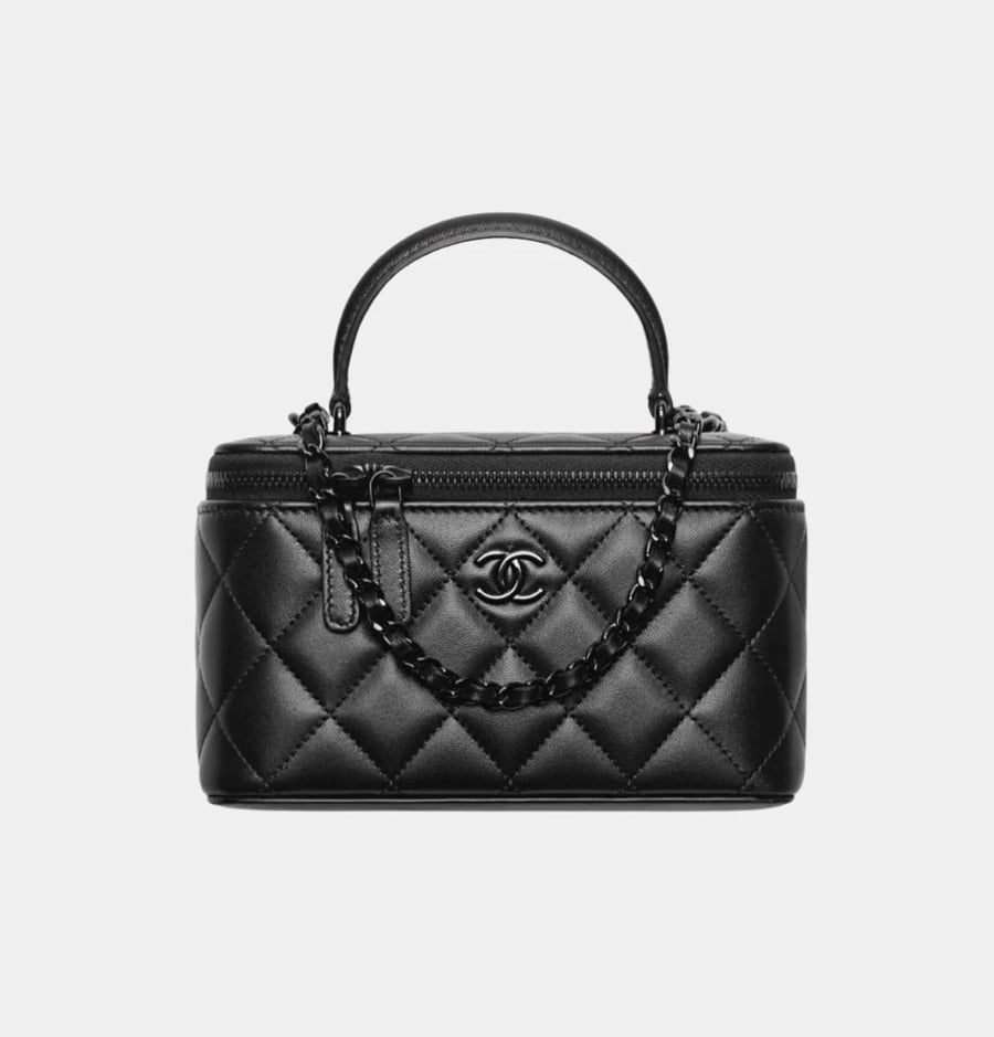 Chanel box "matte black" crossbody size 17cm