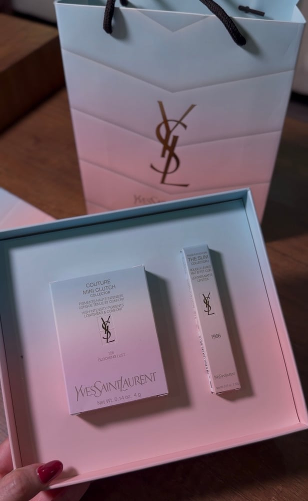 Saint Laurent set of lipstick and lip gloss