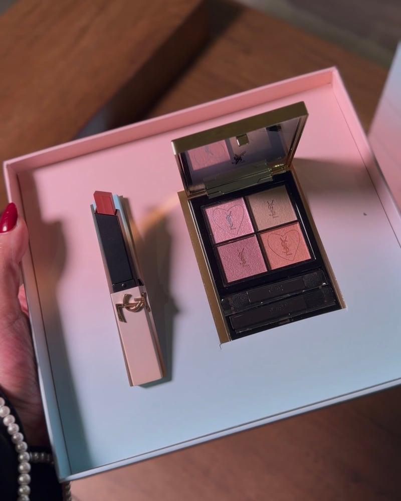 Saint Laurent set of lipstick and lip gloss