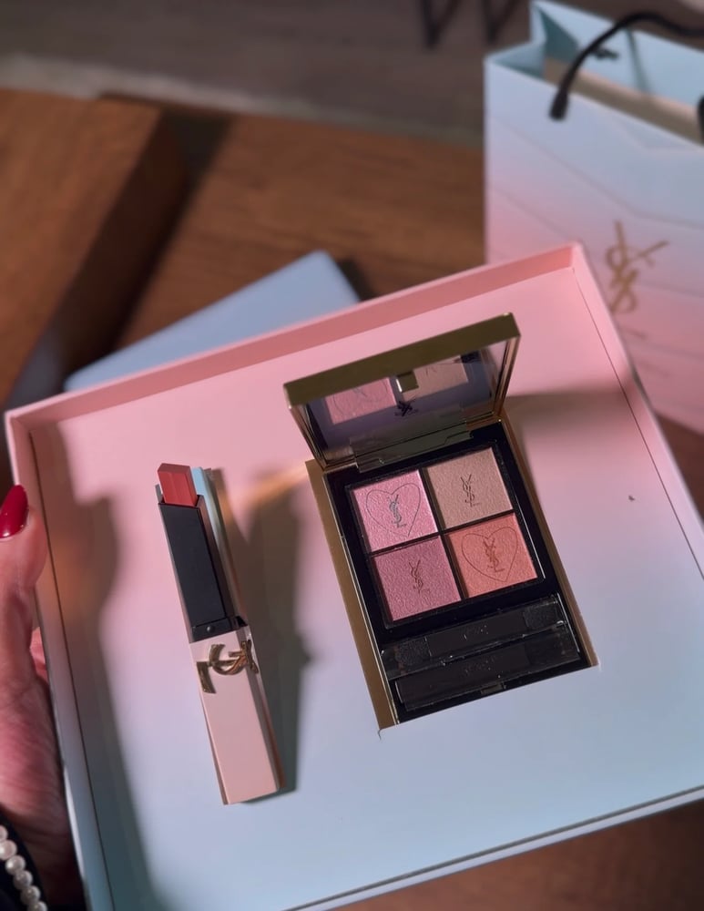 Saint Laurent set of lipstick and lip gloss