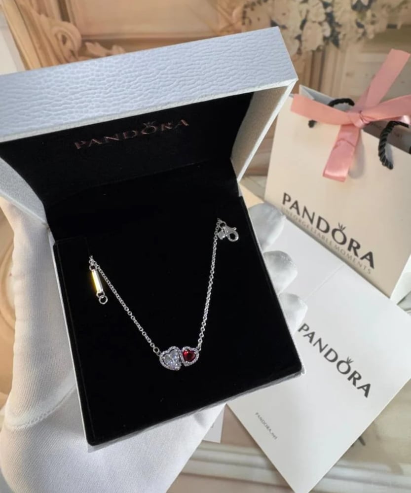 سلسال باندورا PANDORA قلبين بدون ملحقات
