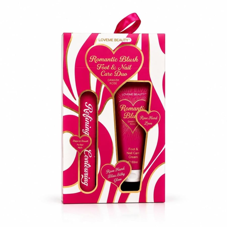 طقم عناية بالقدمين والأظافر لافمي بيوتي Romantic Blush – كريم ورد ومبرد أظافر